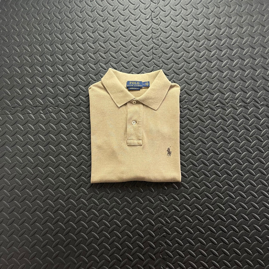 Ralph Lauren Beige Polo Shirt | Men’s Custom Slim Fit M / 2947