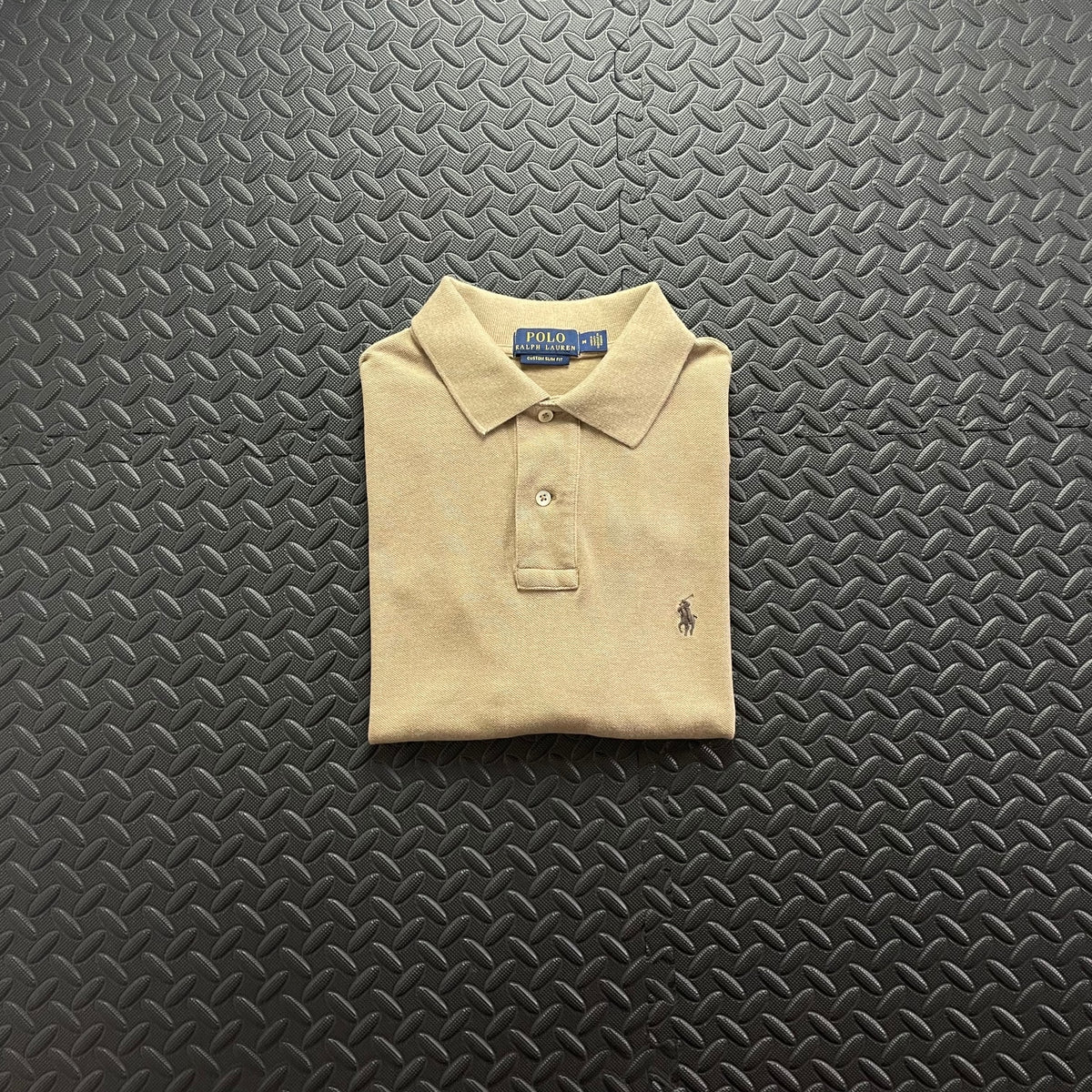 Ralph Lauren Beige Polo Shirt | Men’s Custom Slim Fit M / 2947
