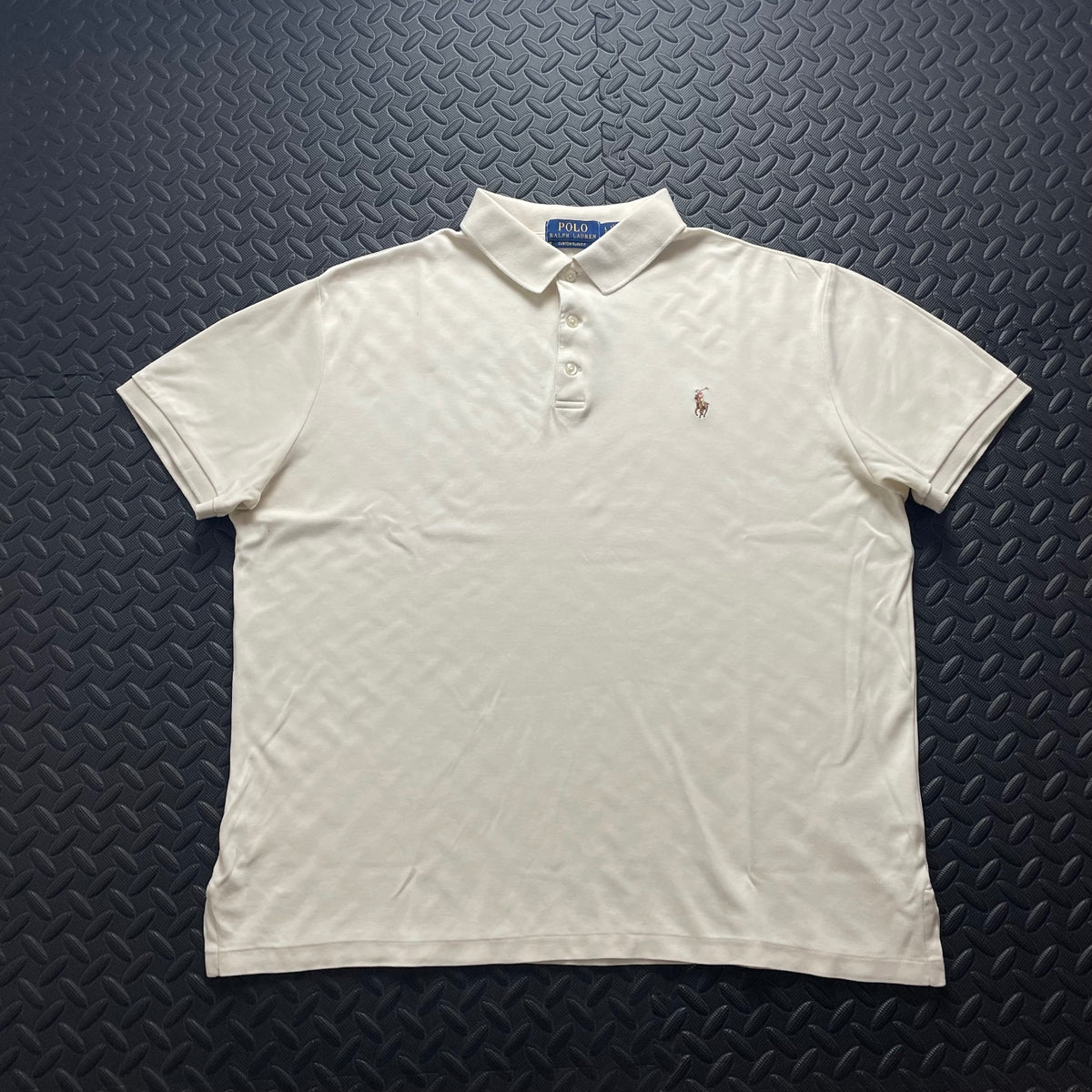 Ralph Lauren Cream Polo Shirt | Men’s Custom Slim Fit L / 3653
