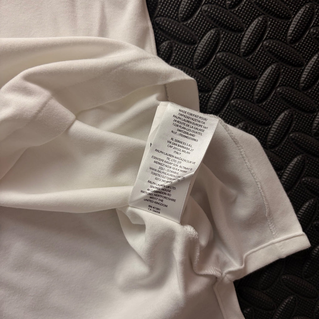 Ralph Lauren White Polo Shirt | Men’s Custom Slim Fit L / 3847