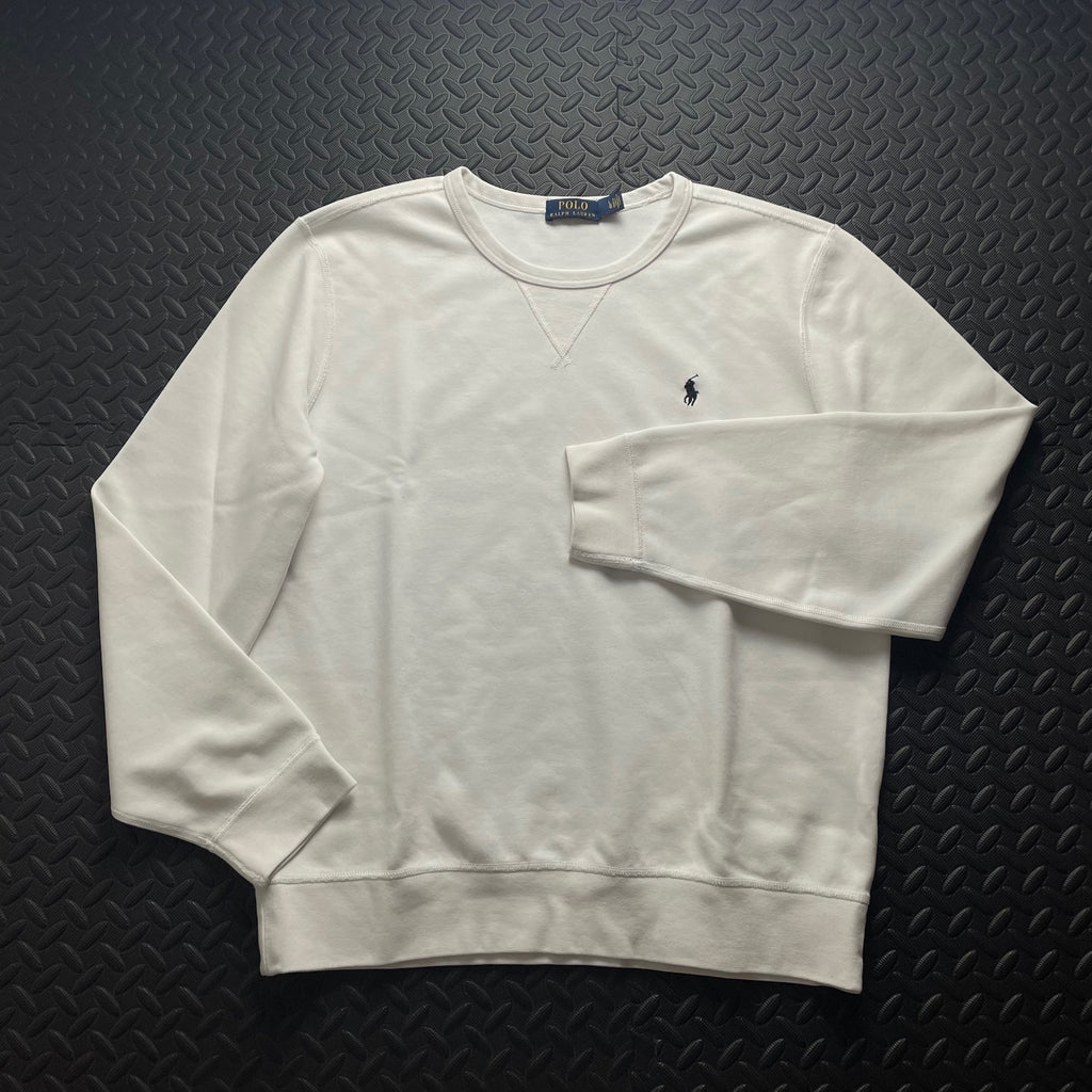 Ralph Lauren White Crewneck Sweatshirt | Men’s Classic Fit L / 368£