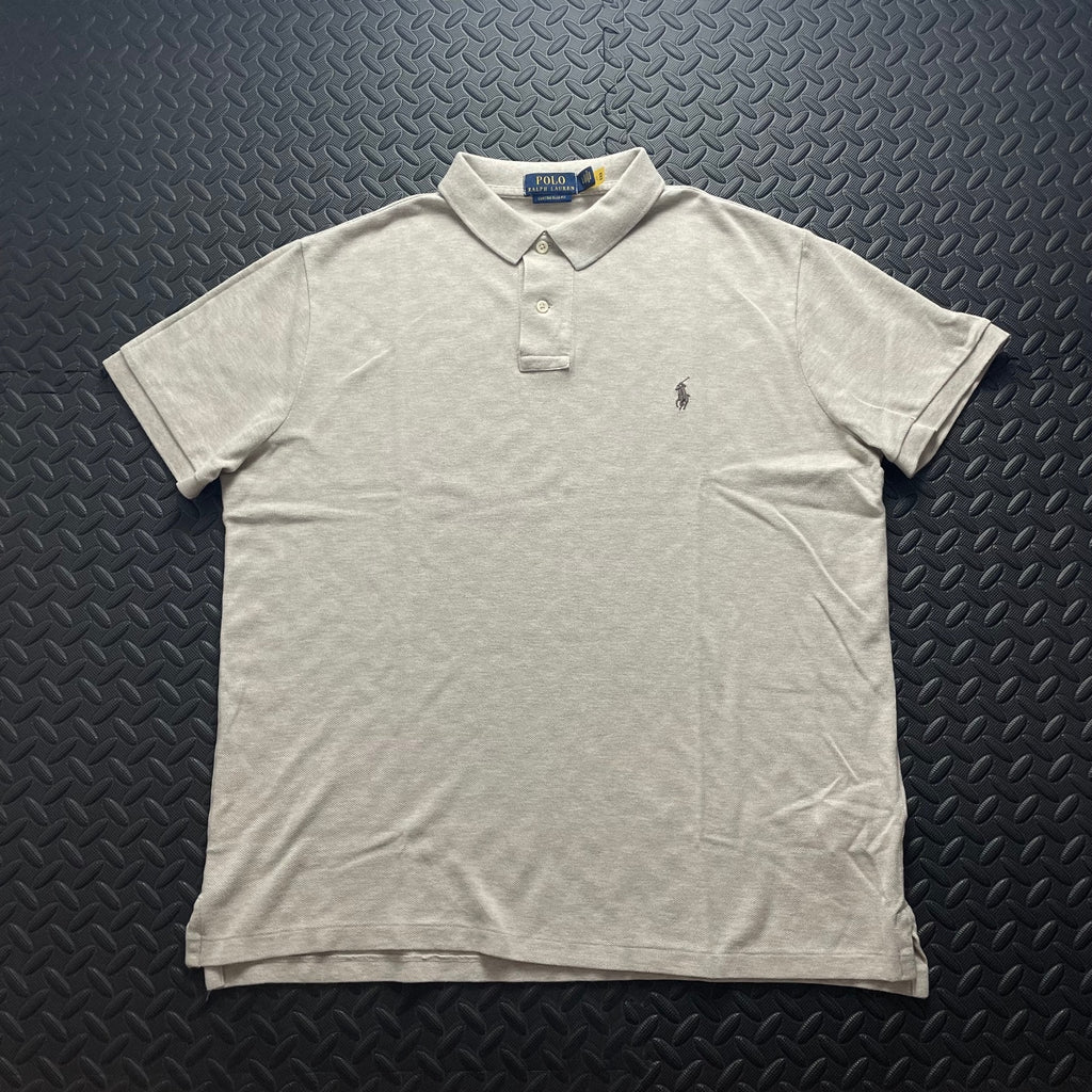 Ralph Lauren Beige Polo Shirt | Men’s Custom Slim Fit L / 3663