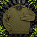 Ralph Lauren Khaki Brown 1/4 Zip Jumper | Men’s Classic Fit S / 3740