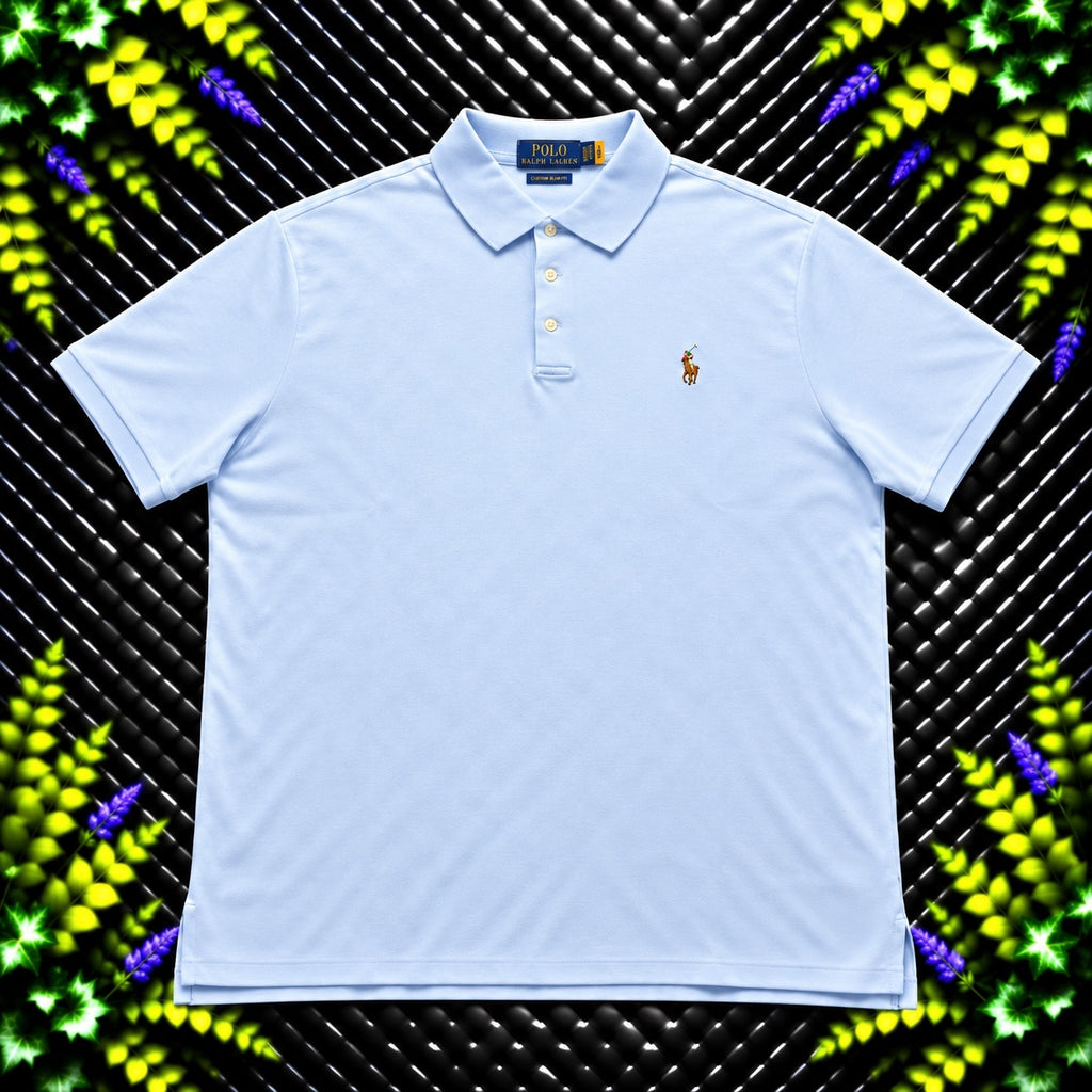Ralph Lauren Light Blue Polo Shirt | Men’s Custom Slim Fit XL / 3811