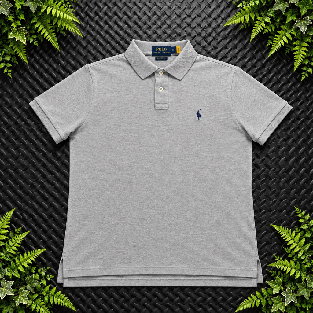 Ralph Lauren Grey Polo Shirt | Men’s Custom Slim Fit XXL / 3748