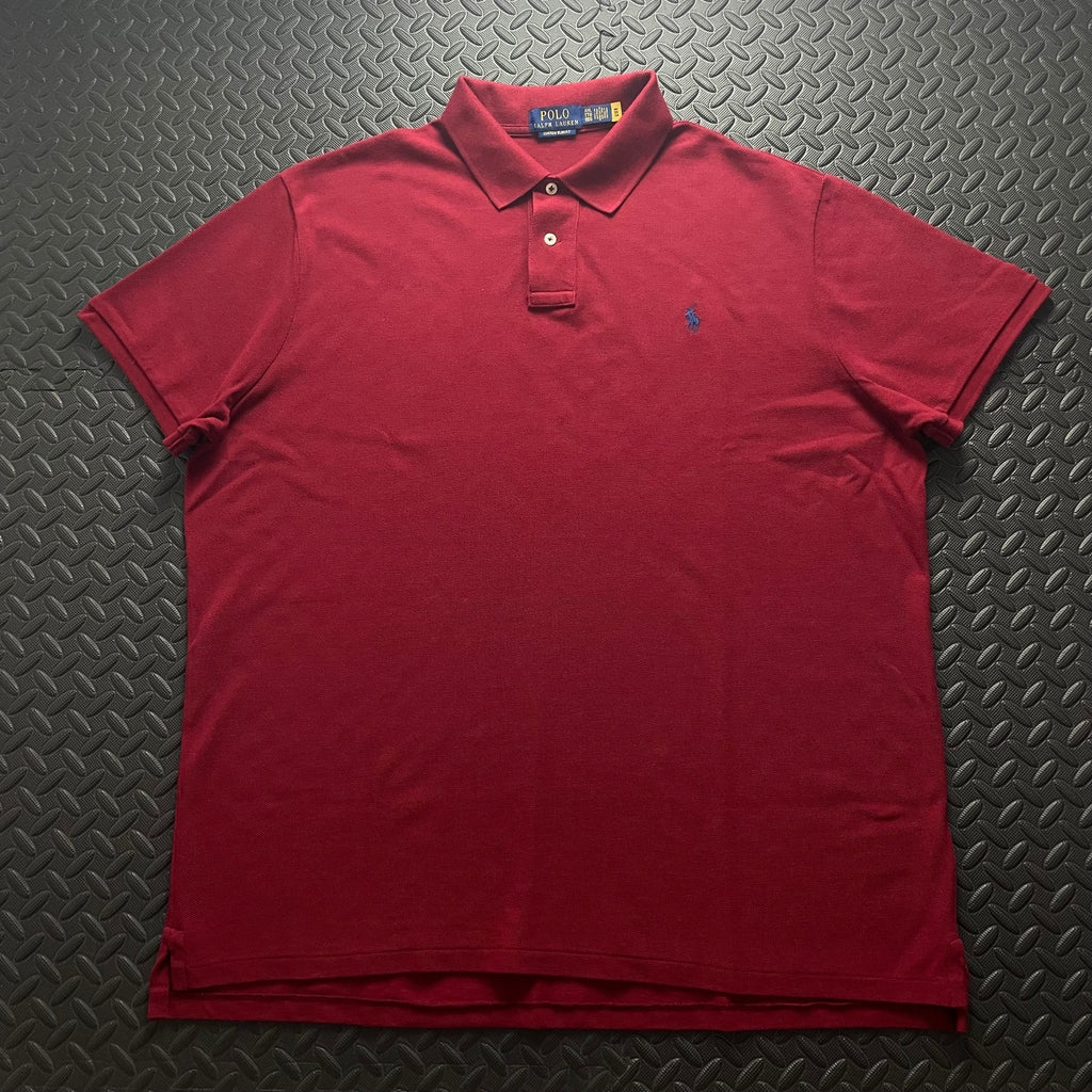 Ralph Lauren Burgundy Red Polo Shirt | Men’s Custom Slim Fit XXL / 3747