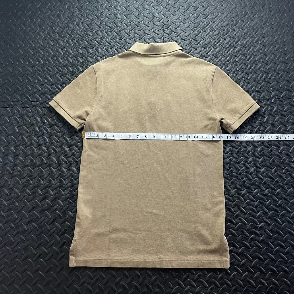 Ralph Lauren Beige 1/4 Zip Polo Shirt | Men’s Custom Slim Fit XS