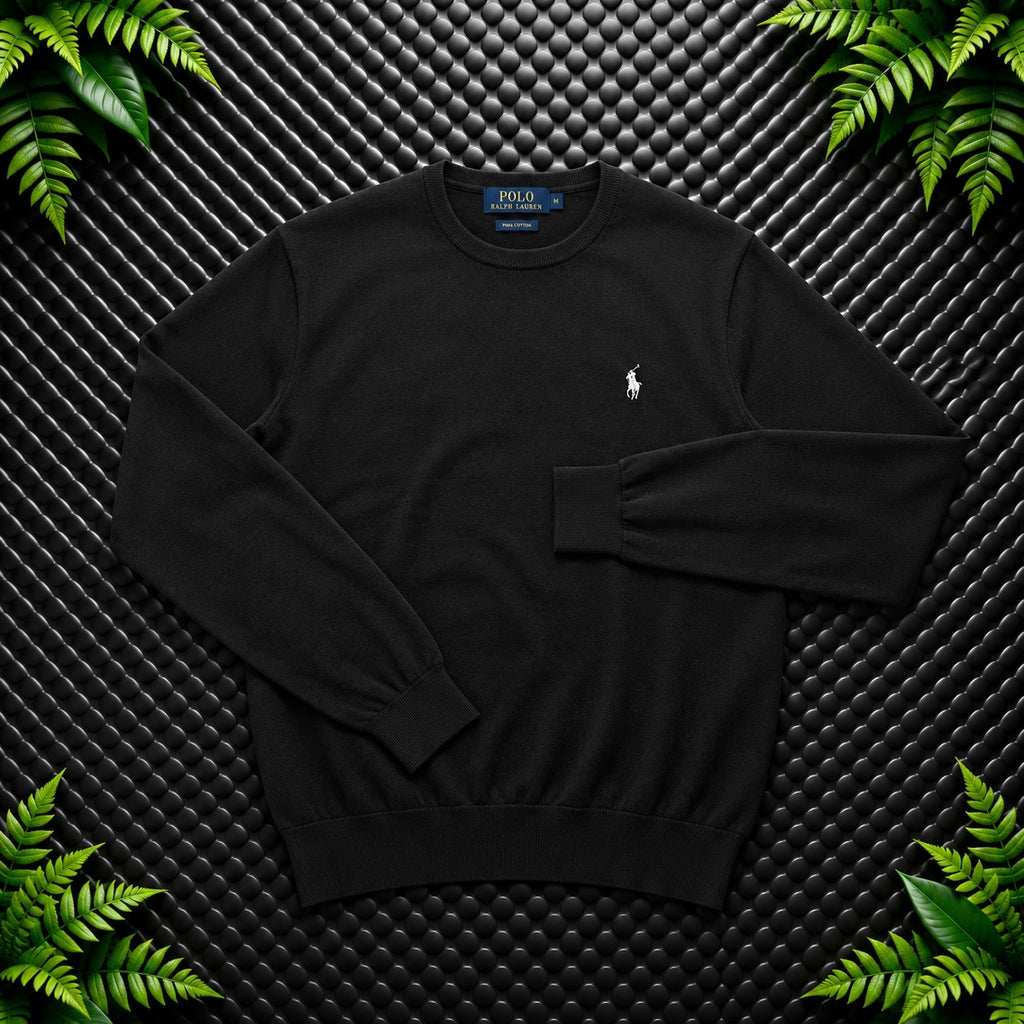 Ralph Lauren Black Crewneck Jumper / Merino Wool | Mens Classic Fit M / 3677