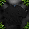 Ralph Lauren Black Crewneck Jumper / Merino Wool | Mens Classic Fit M / 3677