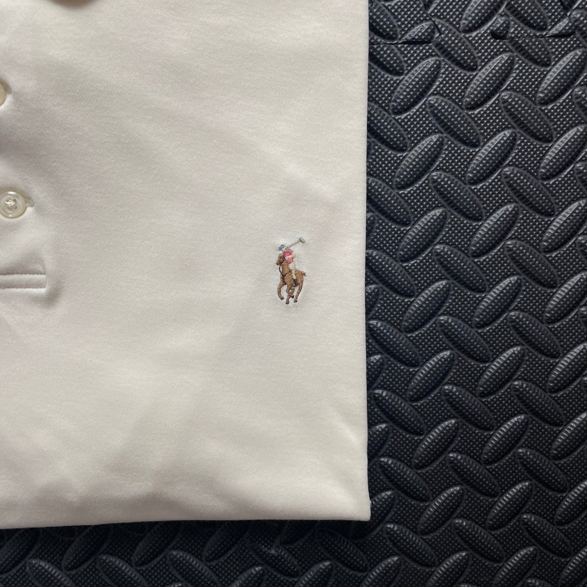 Ralph Lauren Cream Polo Shirt | Men’s Custom Slim Fit L / 3653