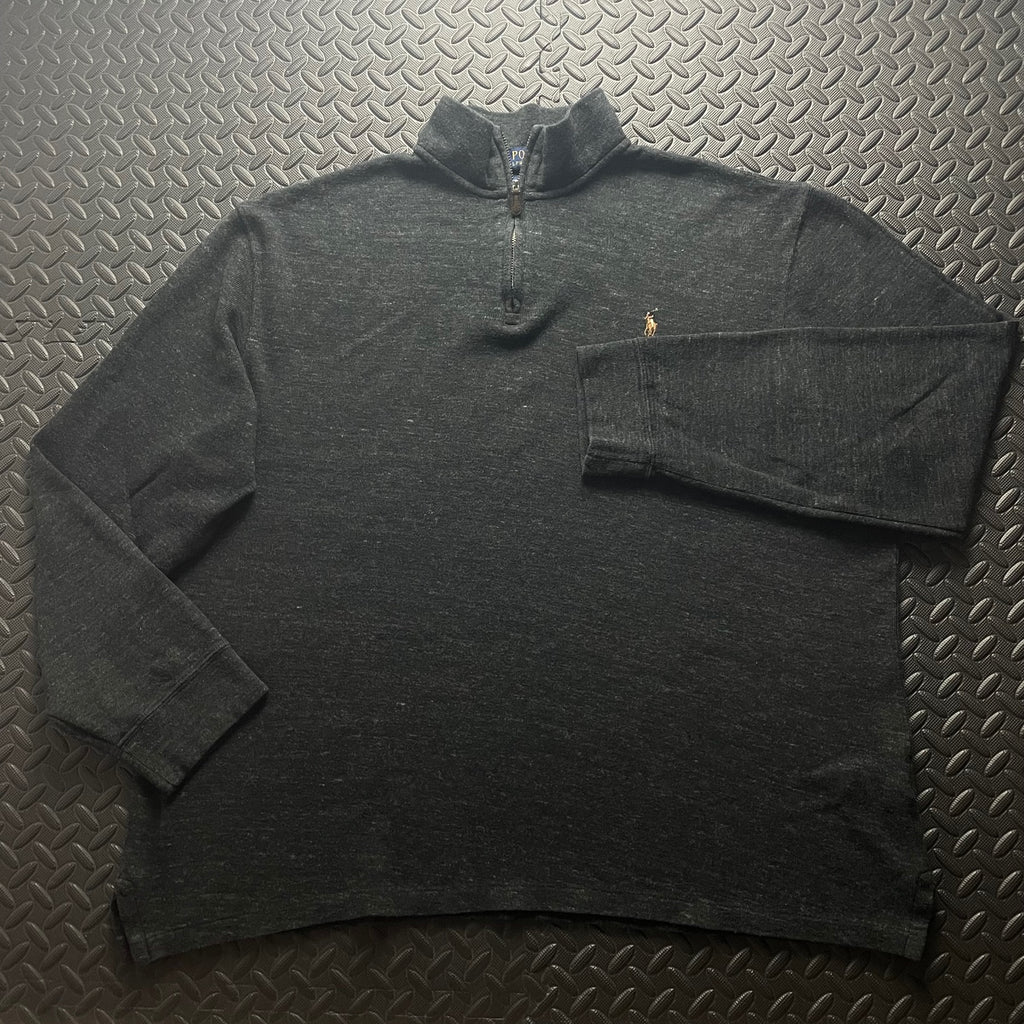 Ralph Lauren Charcoal Grey 1/4 Zip Jumper | Men’s Classic Fit XL / 3789