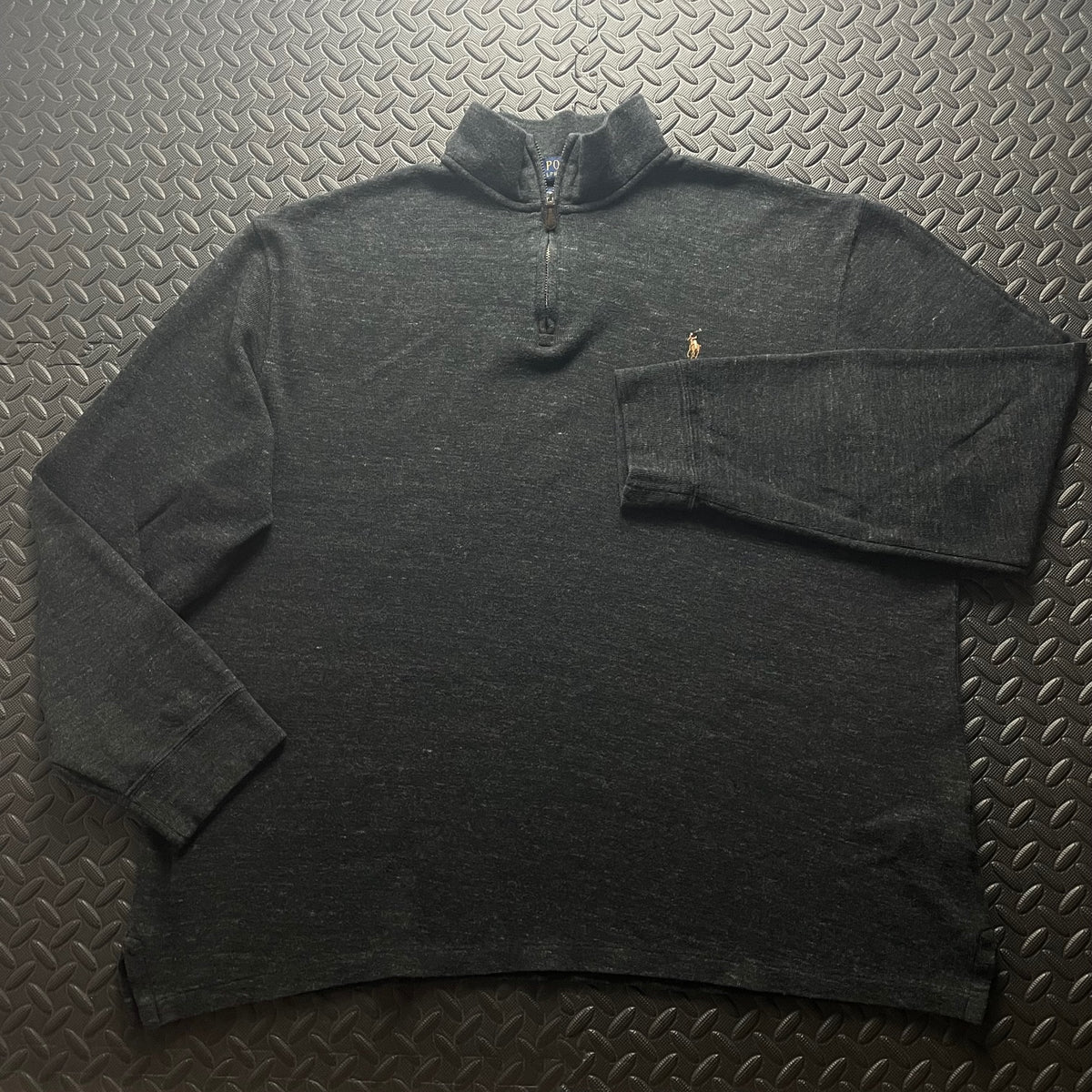 Ralph Lauren Charcoal Grey 1/4 Zip Jumper | Men’s Classic Fit XL / 3789