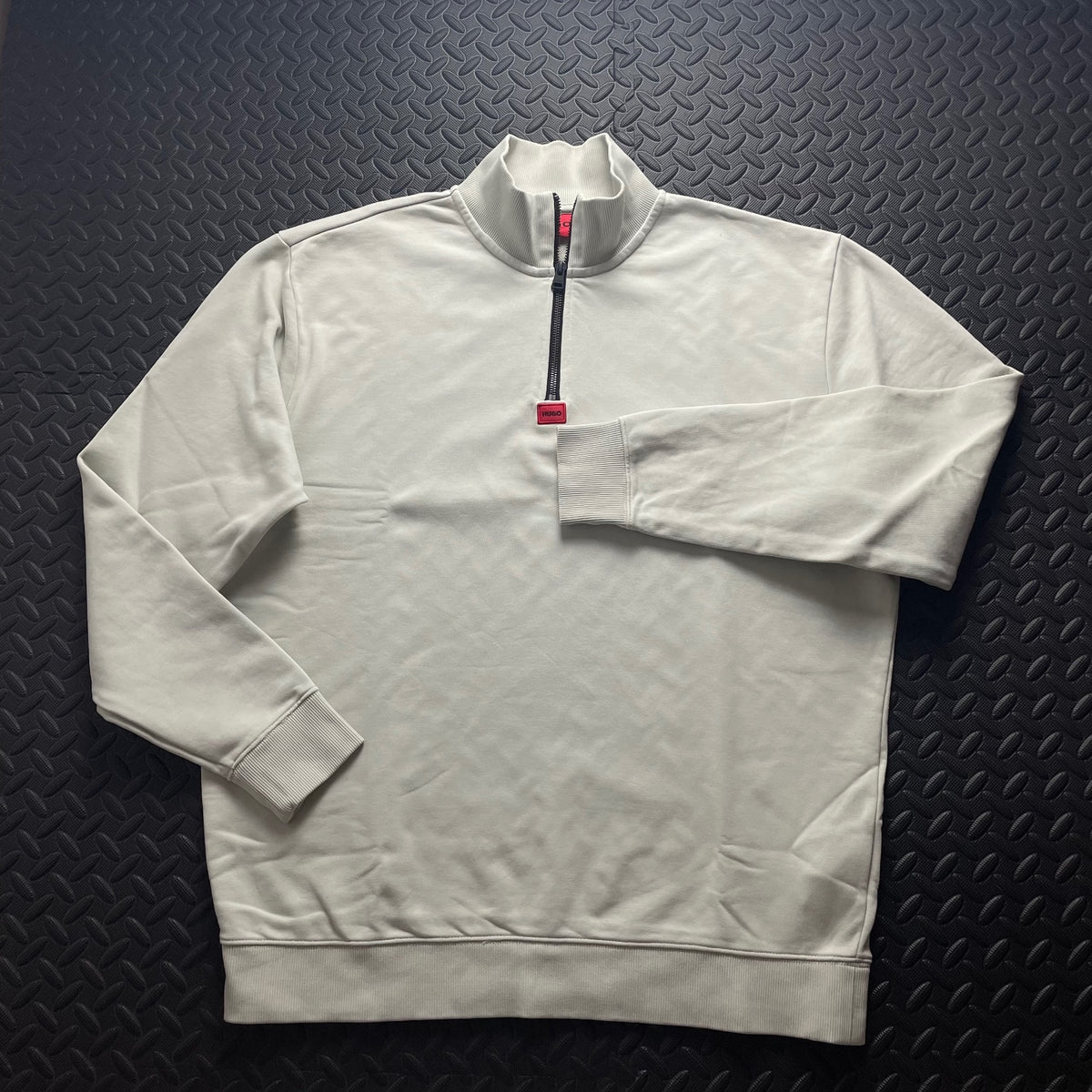Hugo Boss Cream 1/4 Zip Sweatshirt / Mens Classic Fit L / 3693
