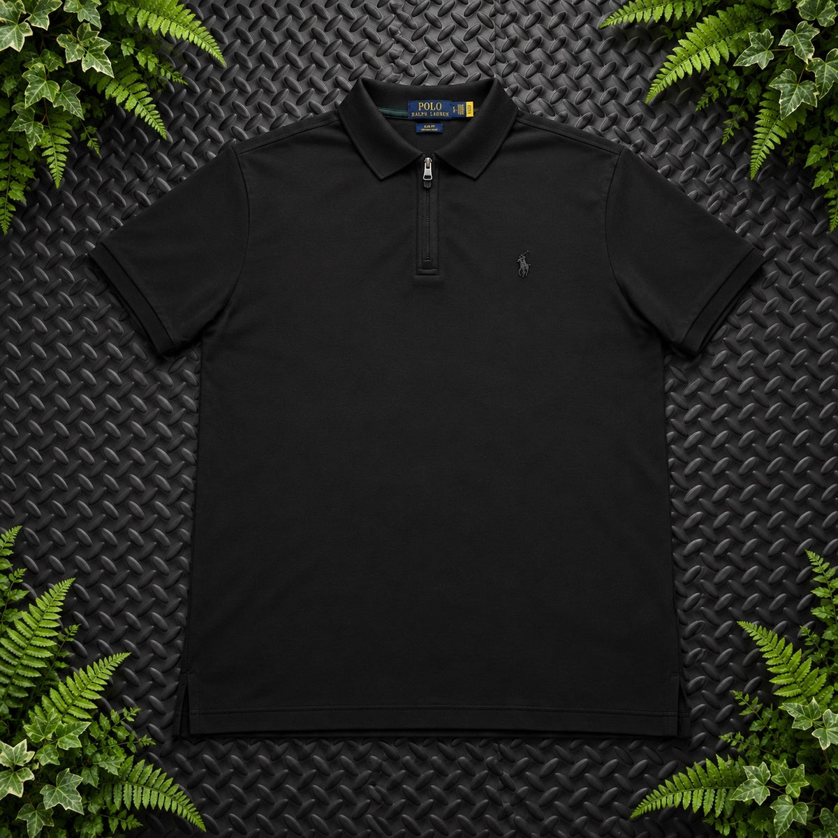Ralph Lauren Black 1/4 Zip Polo Shirt | Men’s Slim Fit L / 3751
