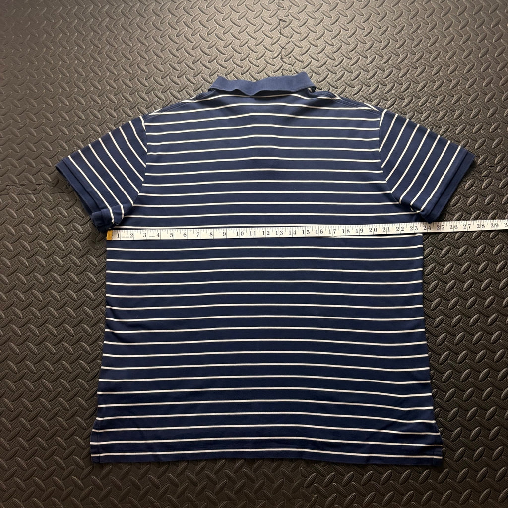 Ralph Lauren Navy Striped Polo Shirt | Men’s Custom Slim Fit XL / 3828
