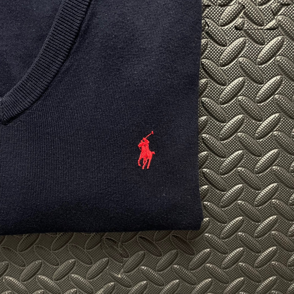 Ralph Lauren Navy V-Neck Jumper | Men’s Classic Fit L / 3773