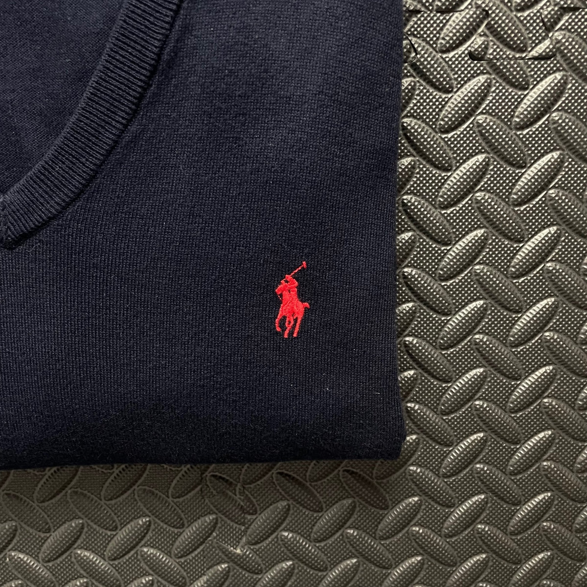 Ralph Lauren Navy V-Neck Jumper | Men’s Classic Fit L / 3773