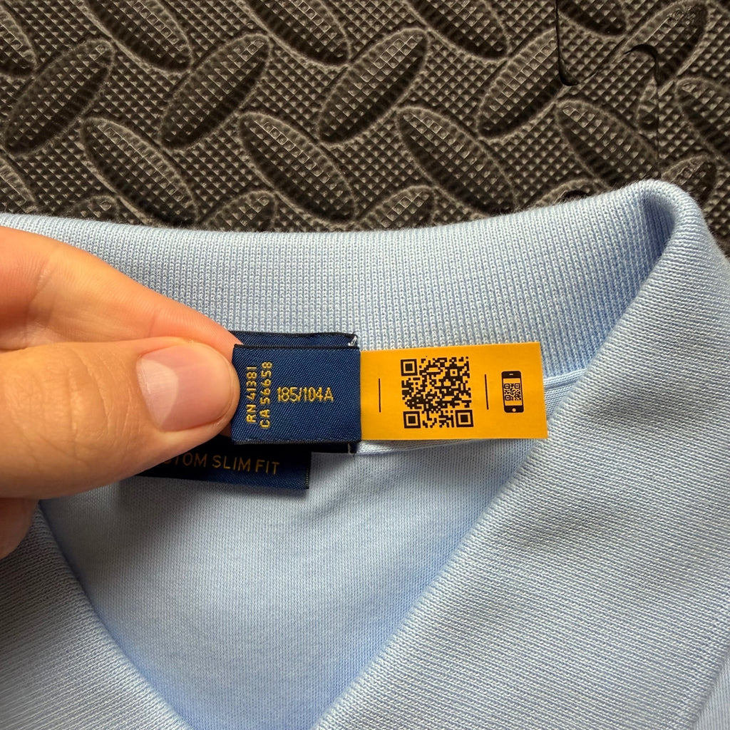 Ralph Lauren Light Blue Polo Shirt | Men’s Custom Slim Fit XL / 3811
