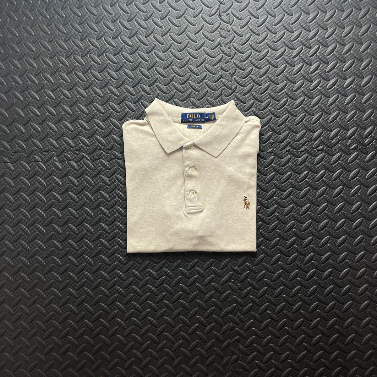 Ralph Lauren Beige Polo Shirt | Men’s Slim Fit M / 3670