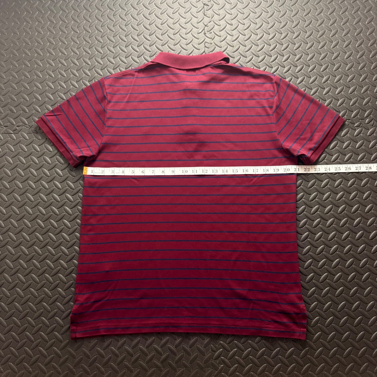 Ralph Lauren Burgundy Striped Polo Shirt | Men’s Slim Fit L / 3844