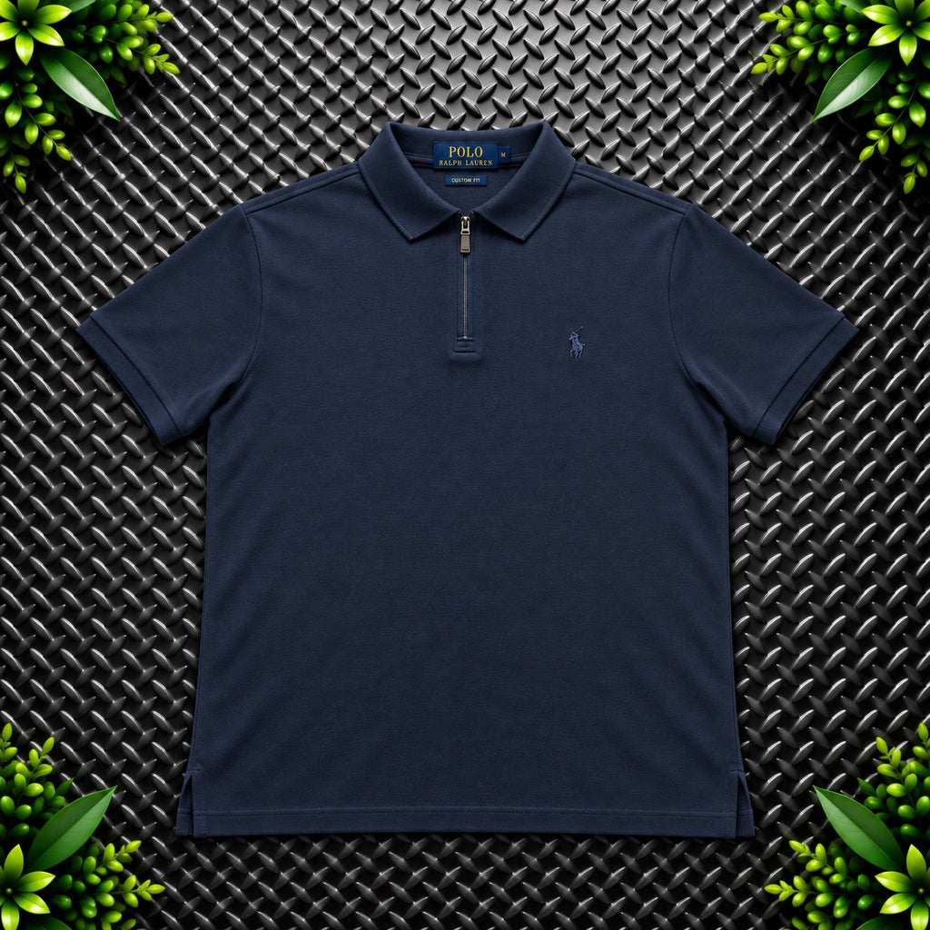 Ralph Lauren Navy 1/4 Zip Polo Shirt | Men’s Custom Slim Fit M / 3620