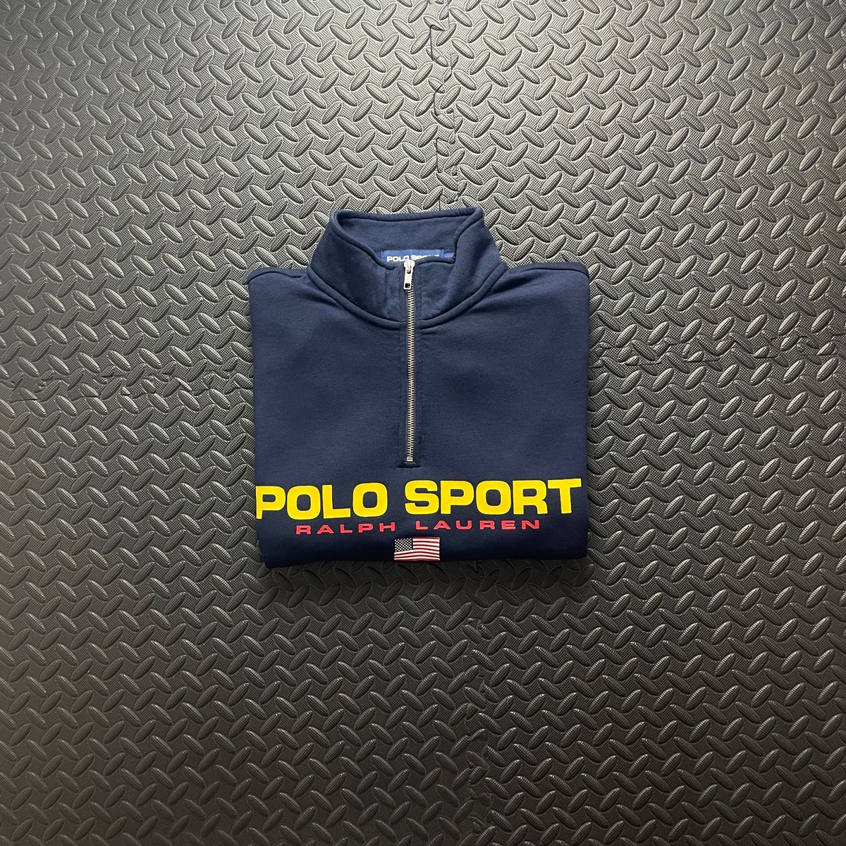 Ralph Lauren Navy 1/4 Zip Sweatshirt | Men’s Classic Fit L / 3728