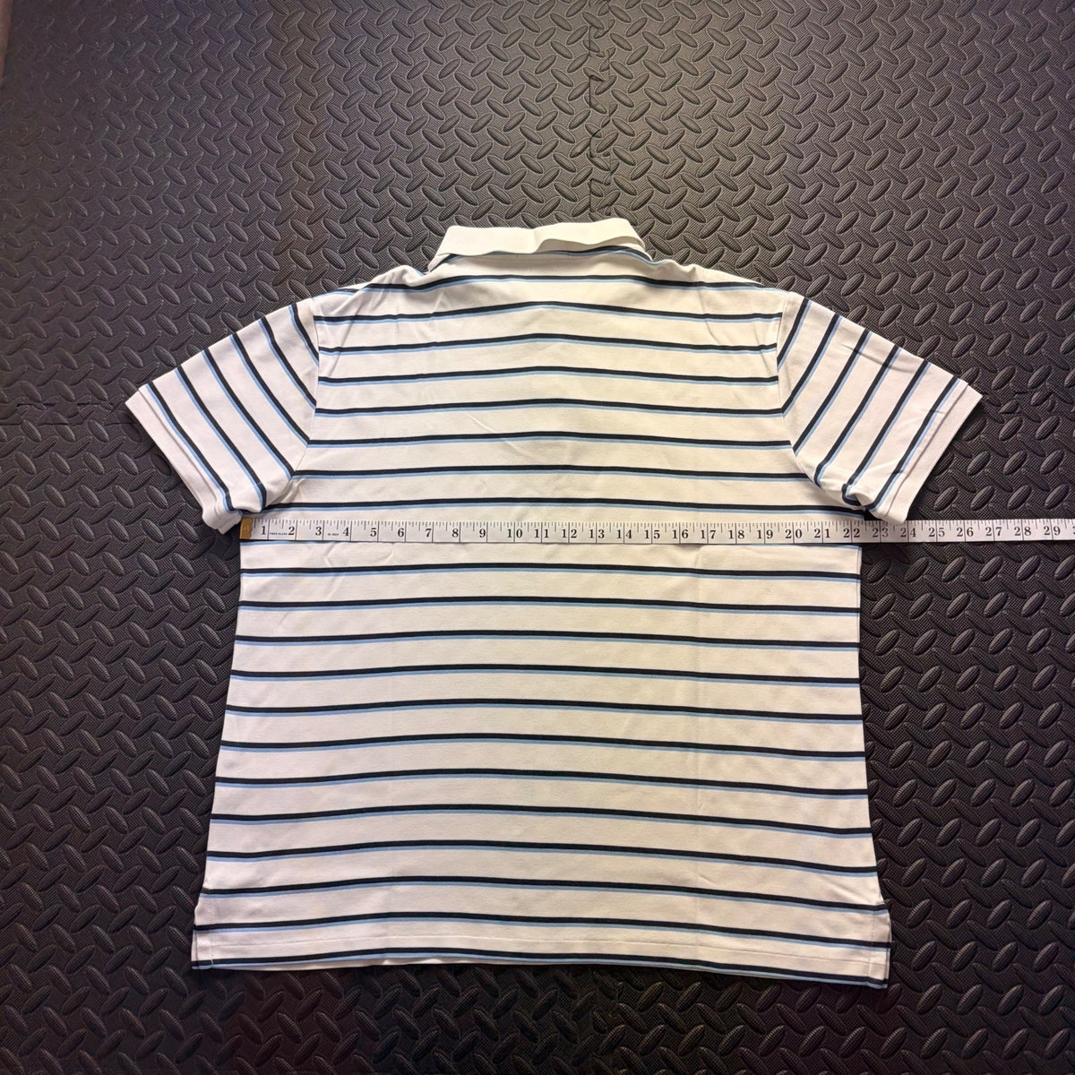 Ralph Lauren White Striped Polo Shirt | Men’s Slim Fit XL / 3813