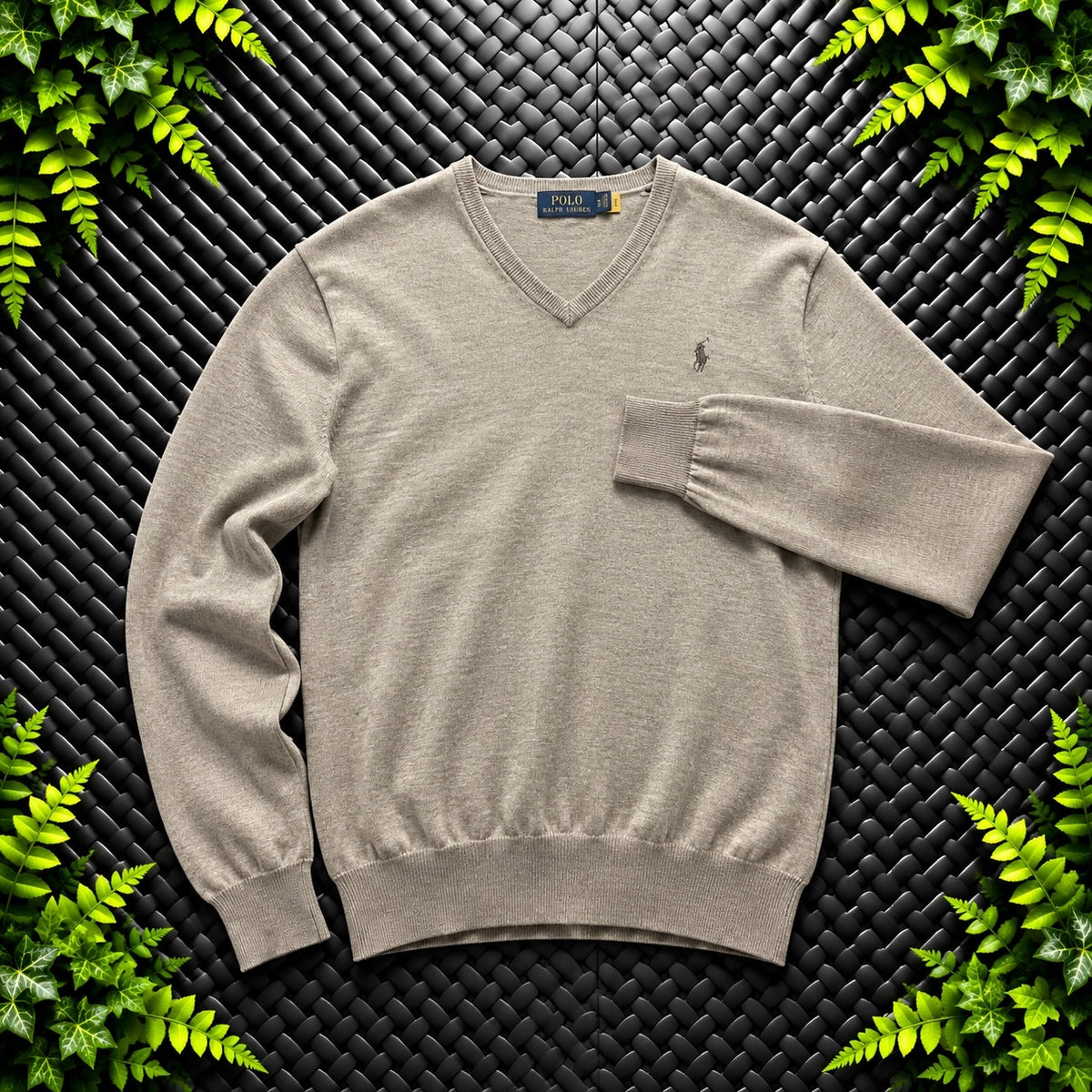 Ralph Lauren Beige V-Neck Jumper | Men’s Classic Fit XS / 3760