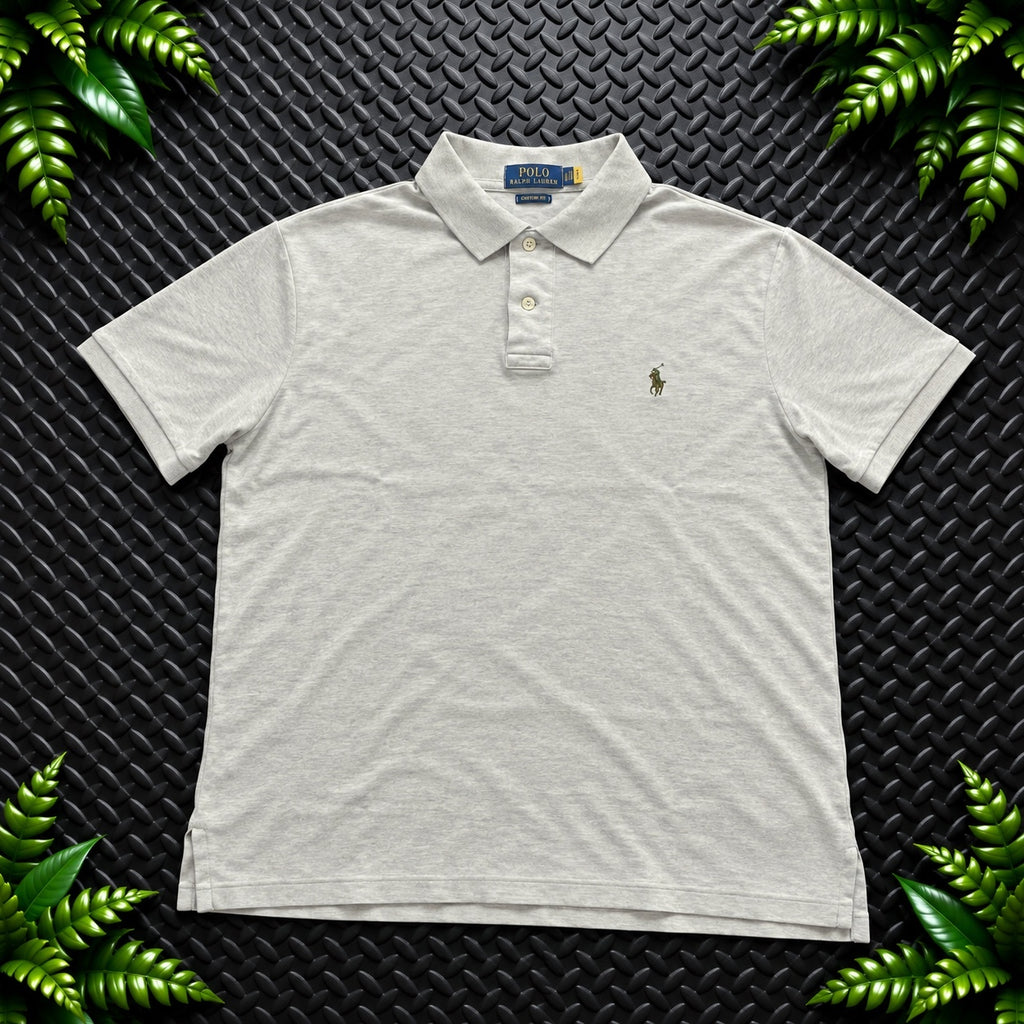 Ralph Lauren Beige Polo Shirt | Men’s Custom Slim Fit L / 3709