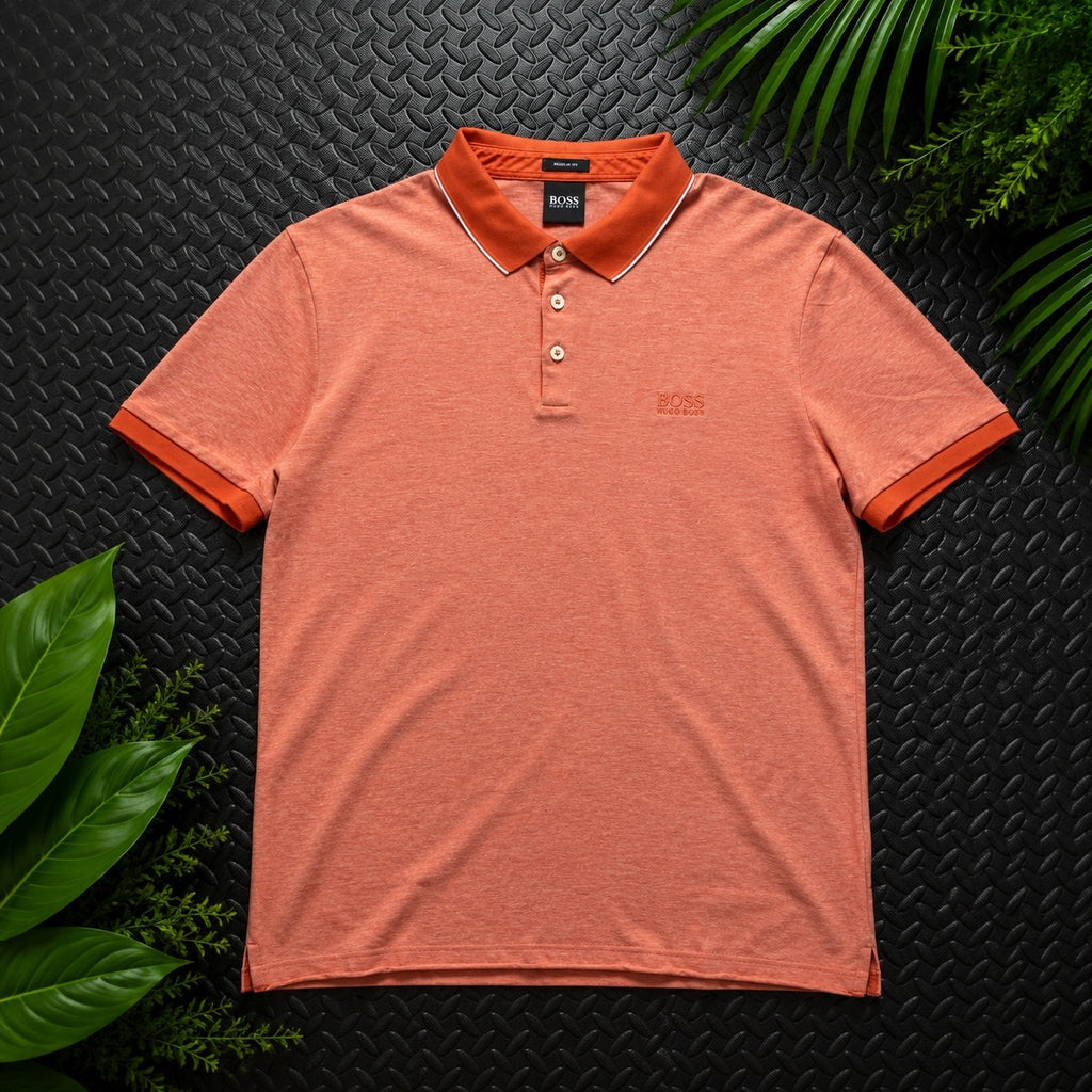 Hugo Boss Orange Polo Shirt | Men’s Mercerised Classic Fit L Cotton