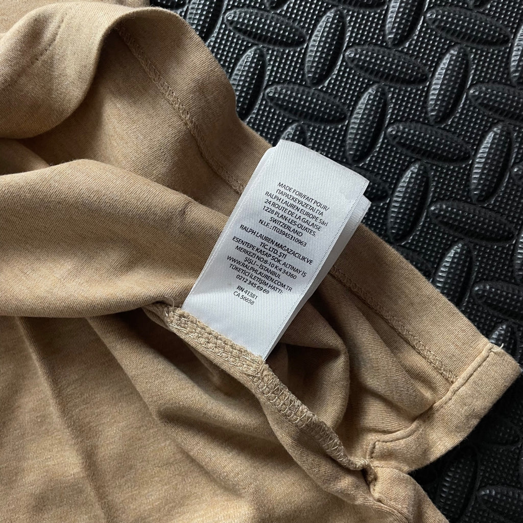 Ralph Lauren Beige Polo Shirt | Men’s Slim Fit M / 3800