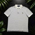 Ralph Lauren White Striped Polo Shirt | Men’s Custom Slim Fit XL / 3514