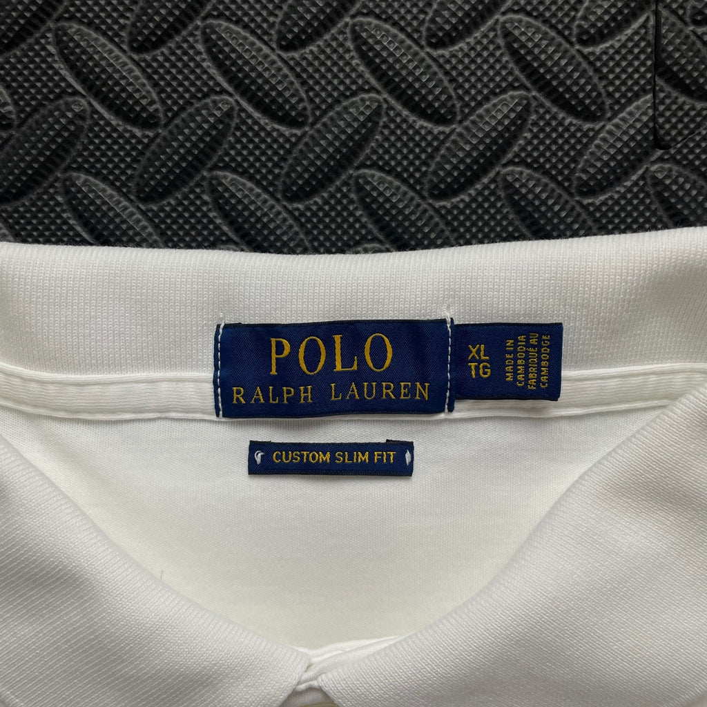 Ralph Lauren White Polo Shirt | Men’s Custom Slim Fit XL / 3721