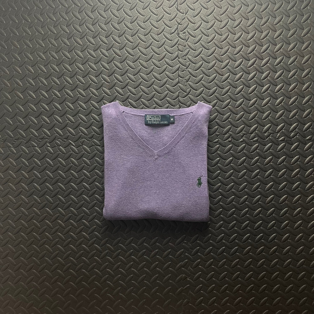 Ralph Lauren Purple V-Neck Jumper | Men’s Classic Fit M / 3785