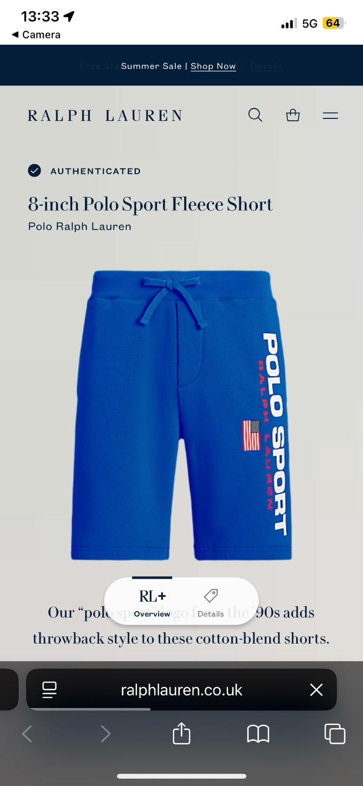 Ralph Lauren Blue Shorts | Men’s S Polo Sport / 3374