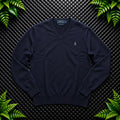 Ralph Lauren Navy V-Neck Jumper / Merino Wool | Men’s Classic Fit M / 3676
