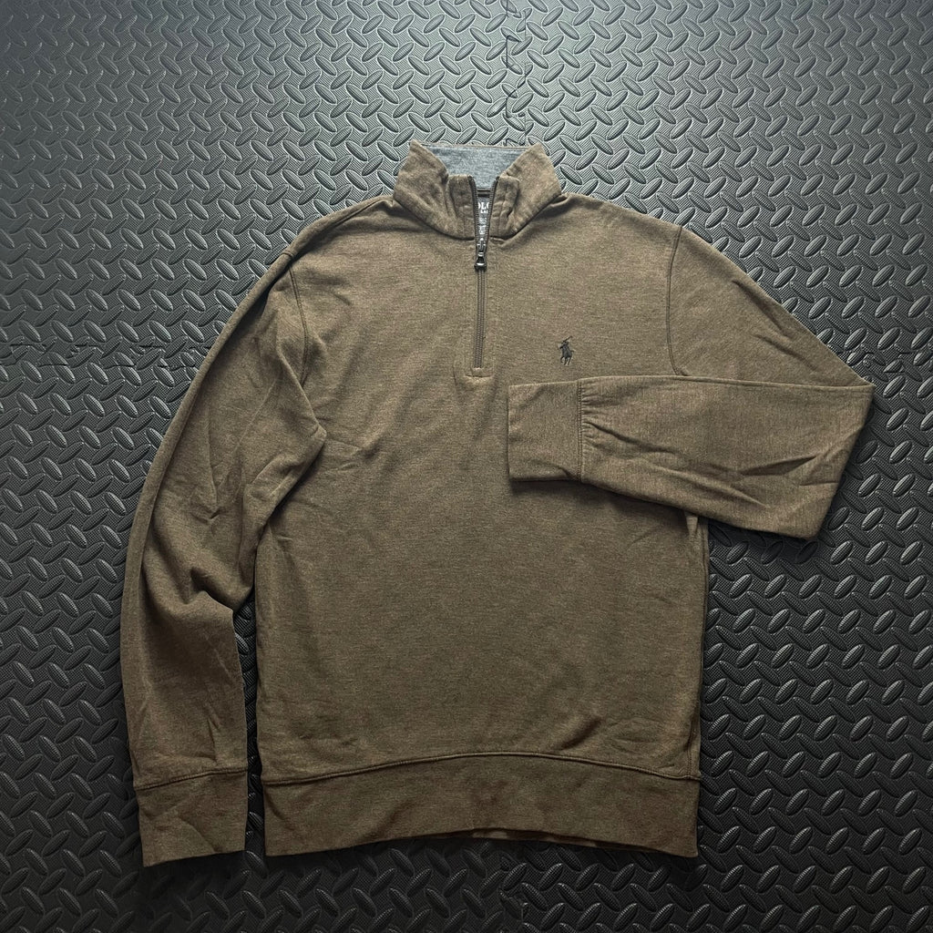 Ralph Lauren Brown 1/4 Zip Jumper | Mens Classic Fit XS / 3739