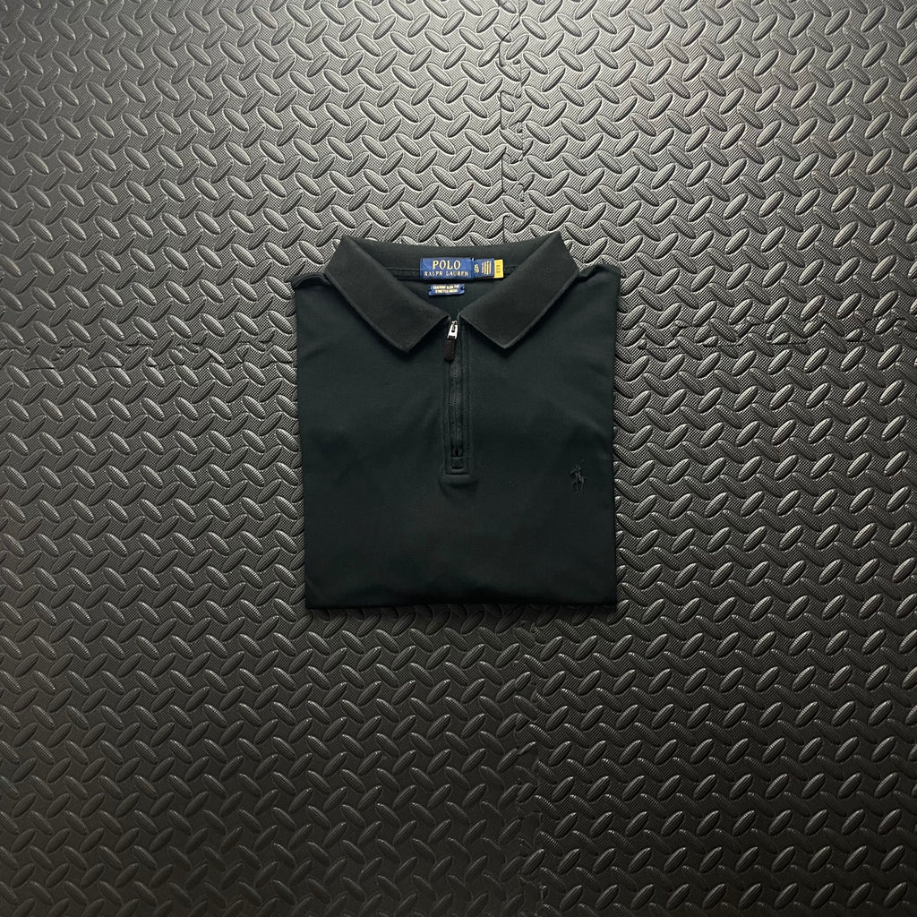 Ralph Lauren Black 1/4 Zip Polo Shirt | Men’s Custom Slim Fit XL / 3798
