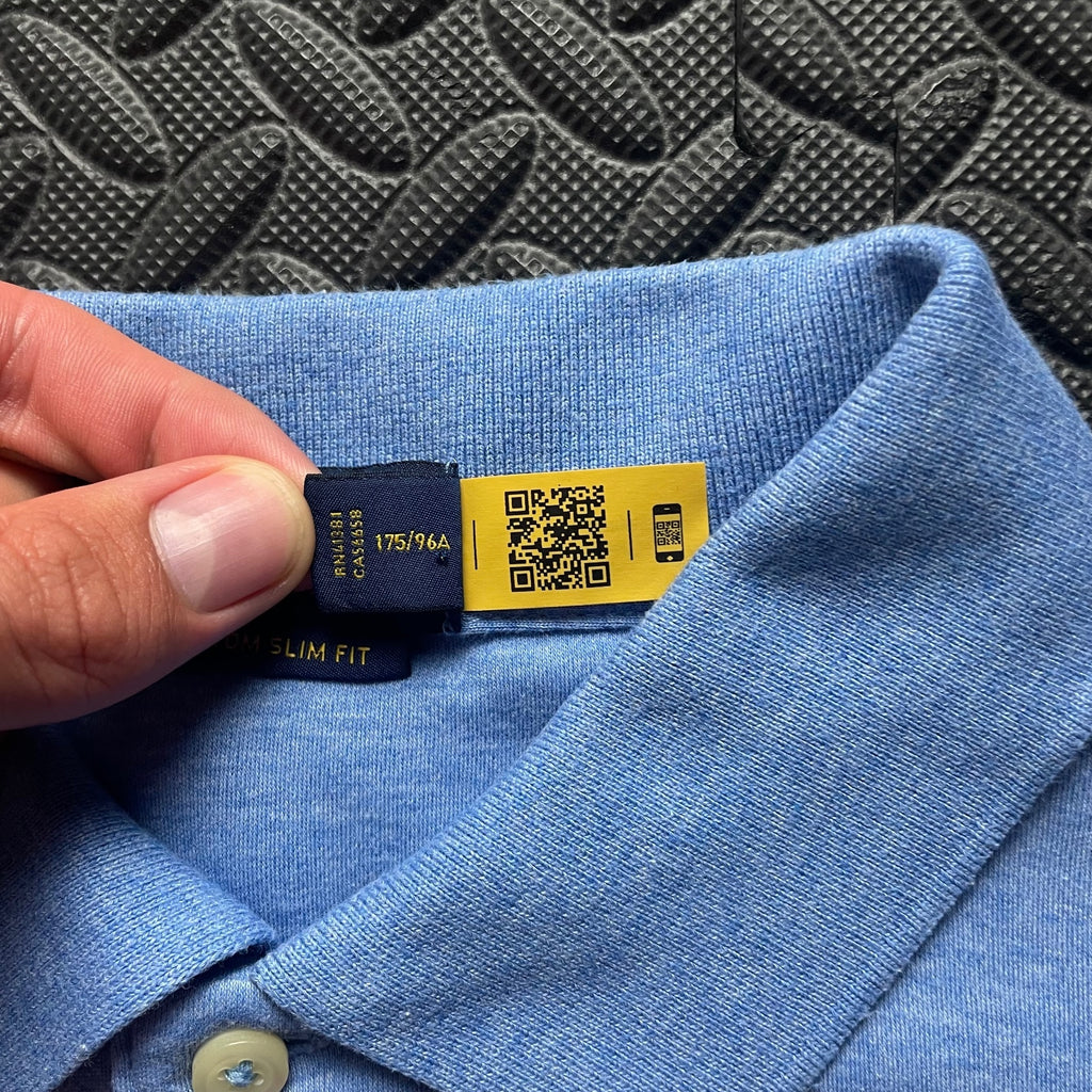 Ralph Lauren Light Blue Polo Shirt | Men’s Custom Slim Fit M / 3638