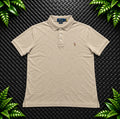 Ralph Lauren Beige Polo Shirt | Men’s Custom Slim Fit XXL / 3700