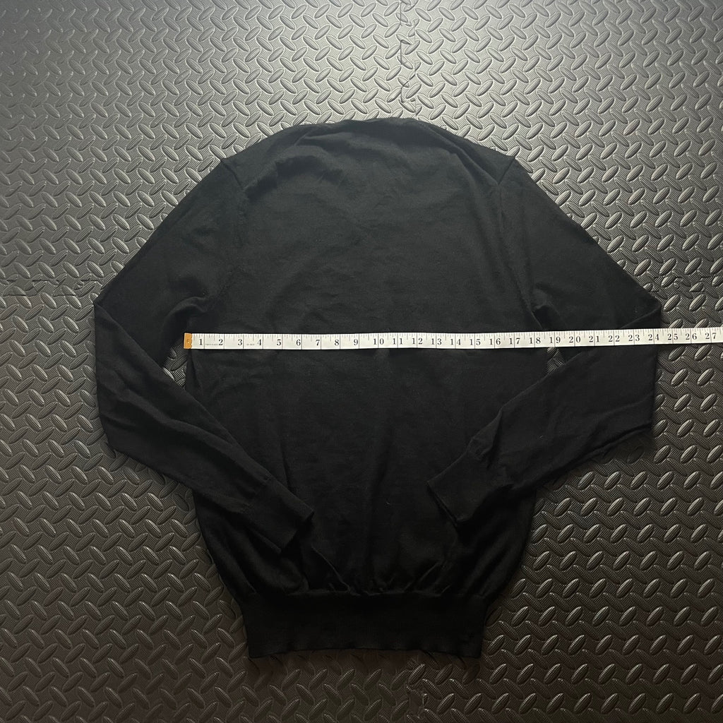 Ralph Lauren Black V-Neck Jumper / Merino Wool | Men’s Slim Fit M / 3675