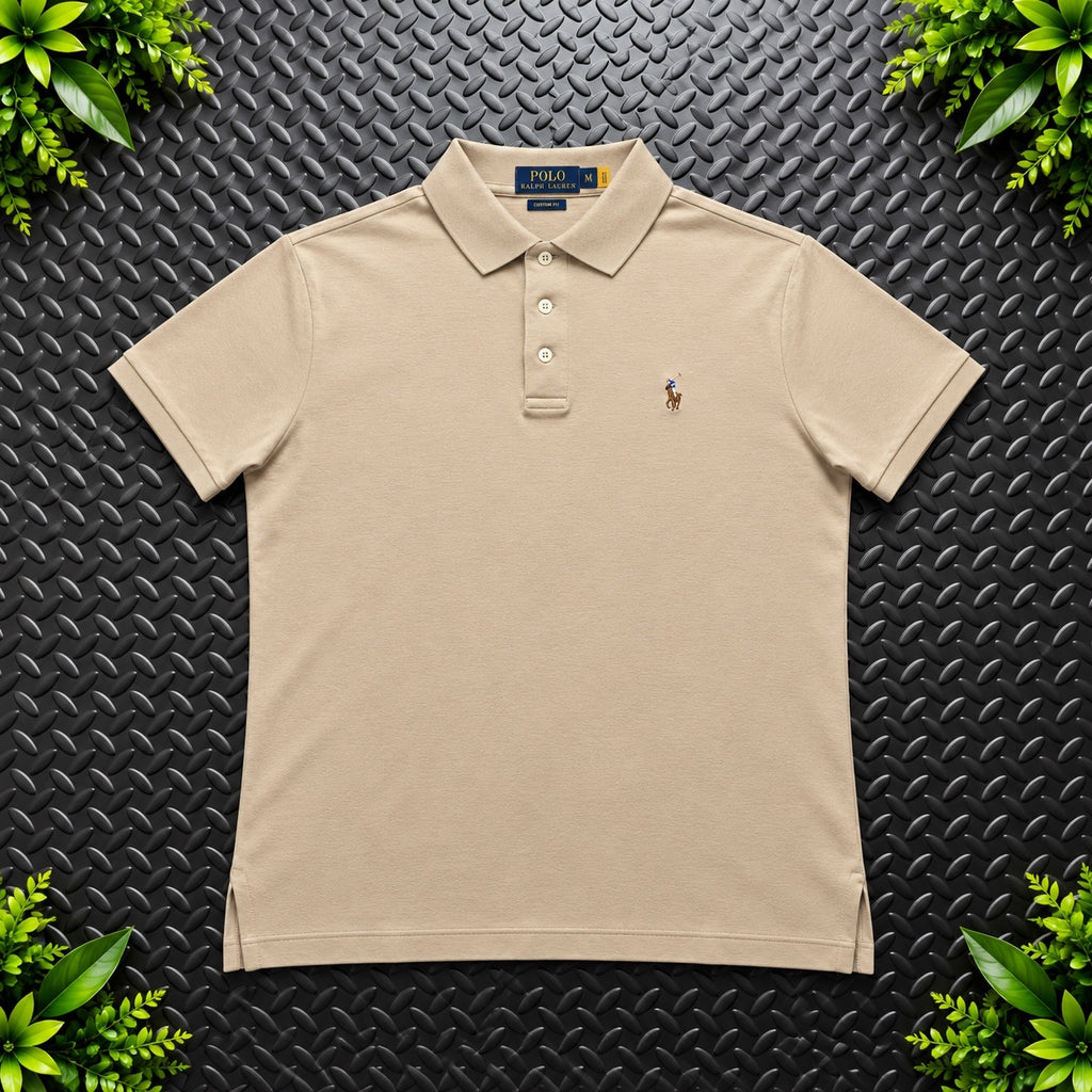 Ralph Lauren Beige Polo Shirt | Men’s Slim Fit M / 3631