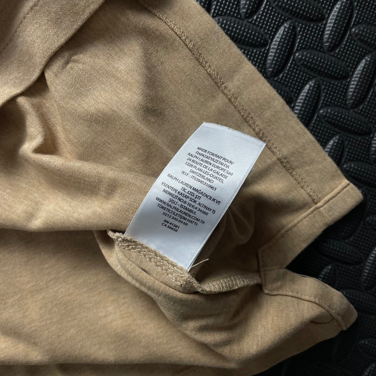 Ralph Lauren Beige Polo Shirt | Men’s Custom Slim Fit L / 3617