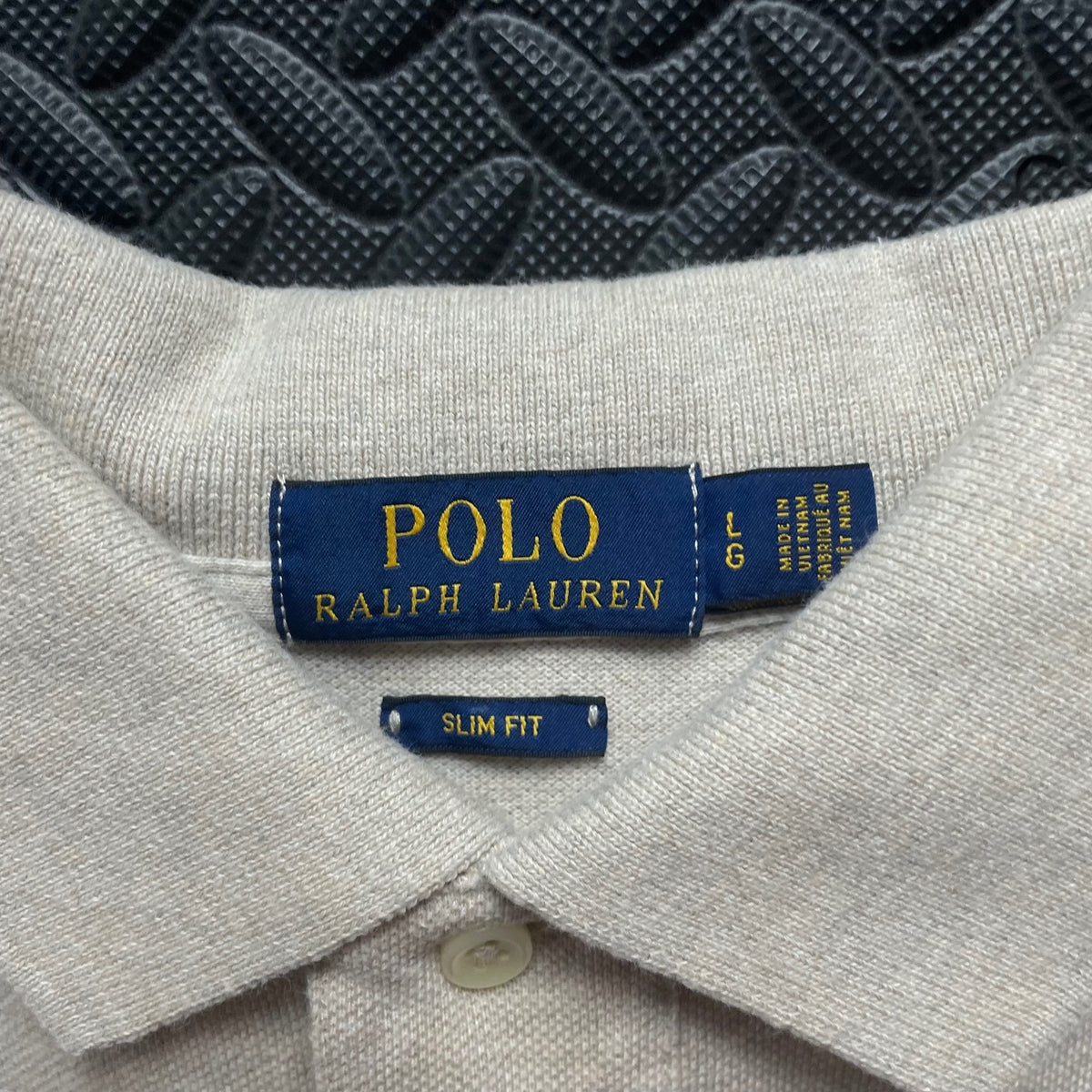 Ralph Lauren Beige Polo Shirt | Men’s Slim Fit L