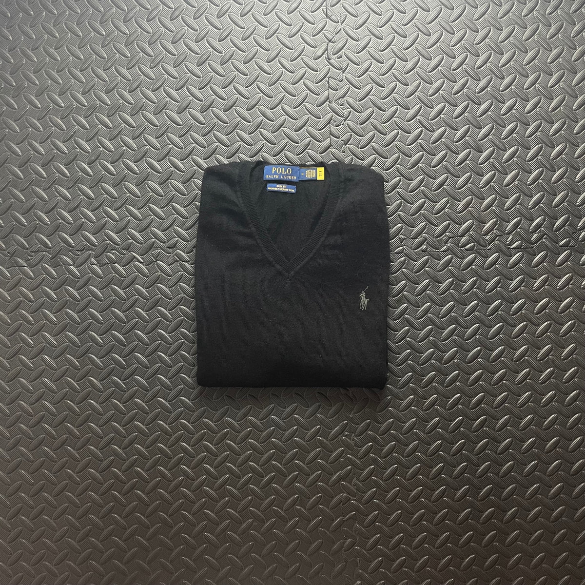 Ralph Lauren Black V-Neck Jumper / Merino Wool | Men’s Slim Fit M / 3675
