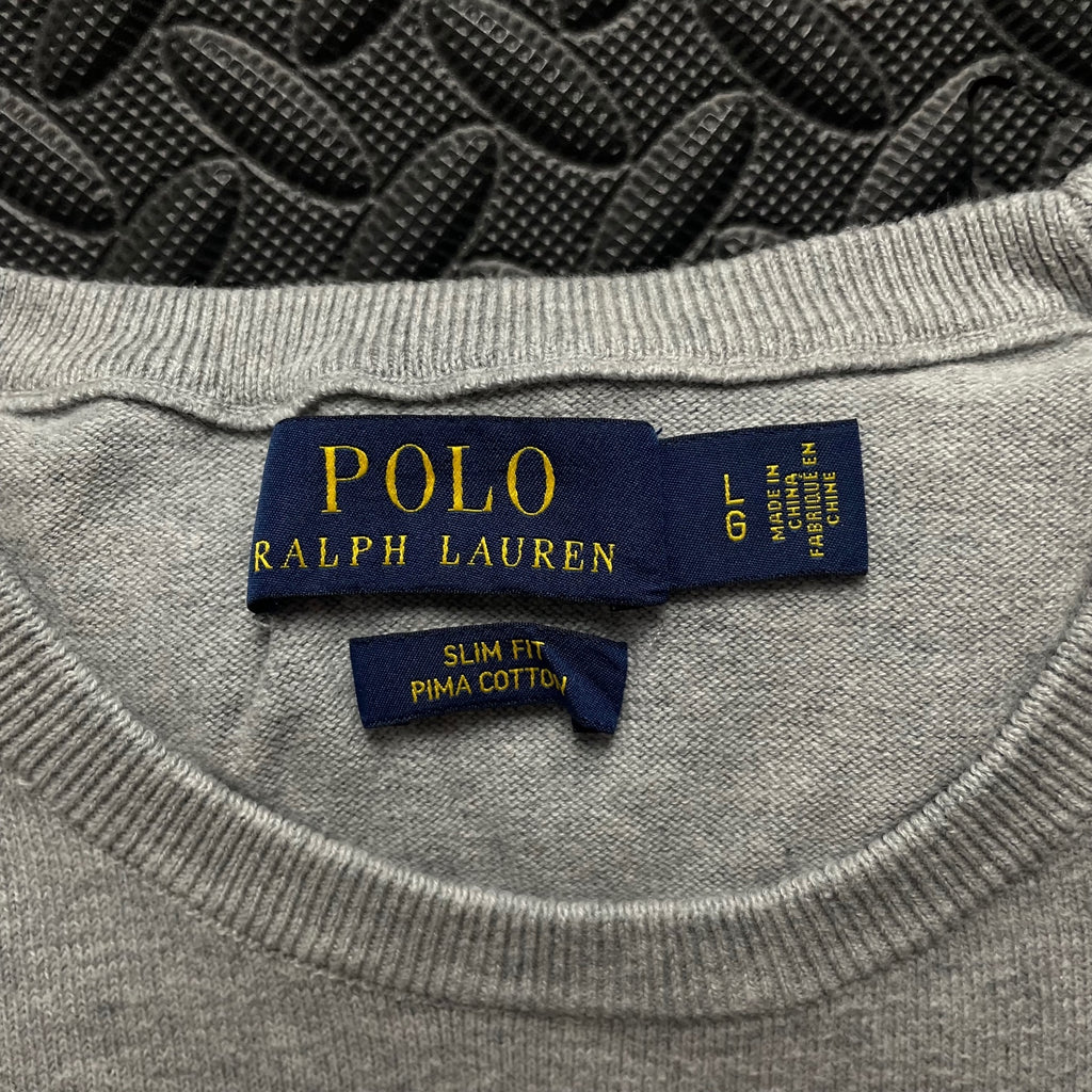 Ralph Lauren Grey Crewneck Jumper | Men’s Slim Fit L / 3686