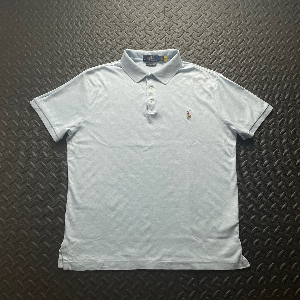 Ralph Lauren Light Blue Polo Shirt | Men’s Custom Slim Fit M / 3396