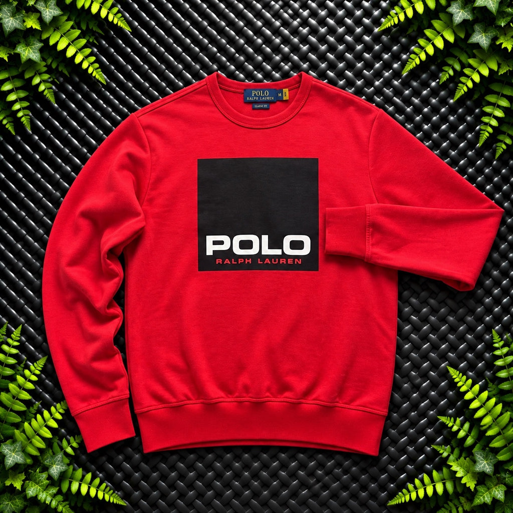 Ralph Lauren Red Crewneck Sweatshirt | Men’s Classic Fit S / 3763