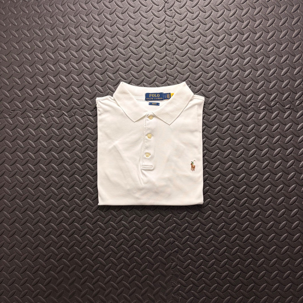 Ralph Lauren White Polo Shirt | Men’s Slim Fit L / 3863