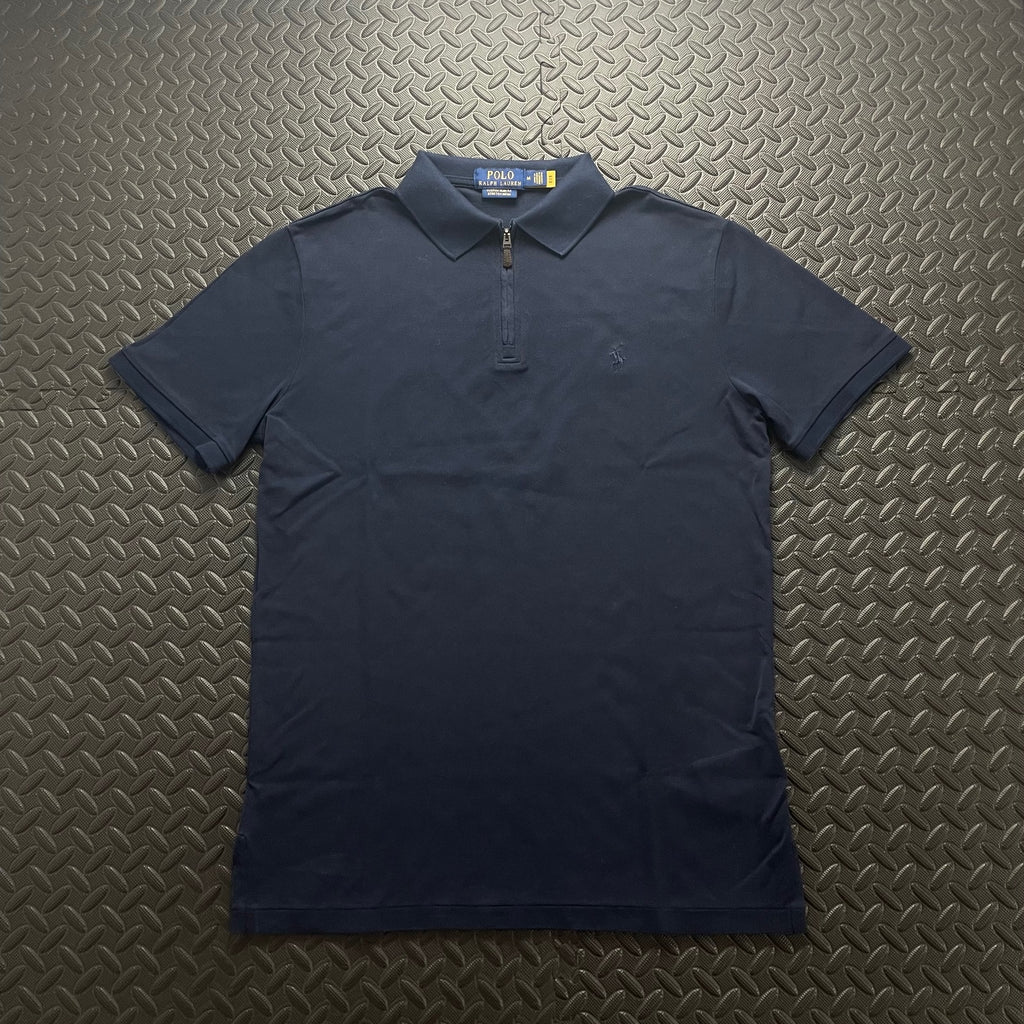 Ralph Lauren Navy 1/4 Zip Polo Shirt | Men’s Custom Slim Fit M / 3620